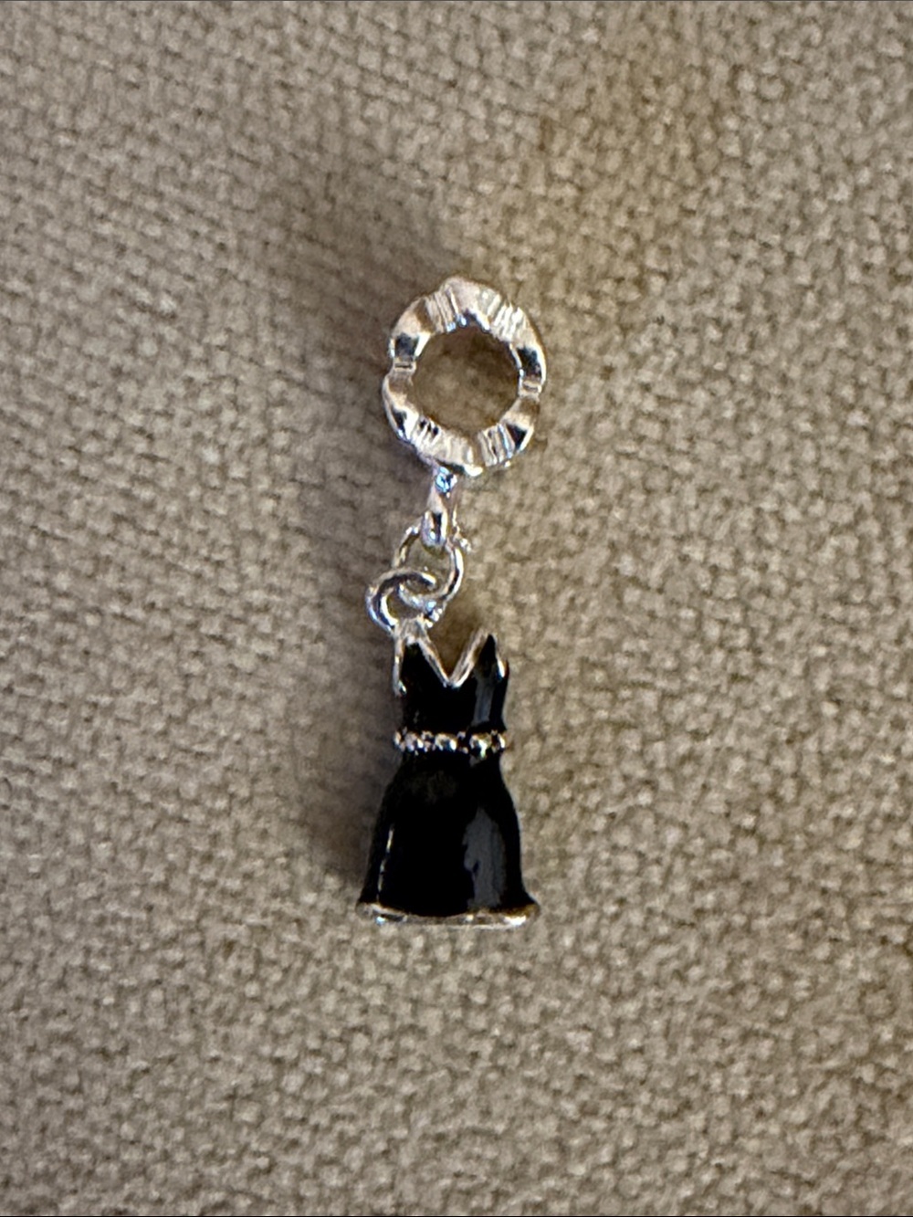 Black Dress Enamel Charm Pendant - Women Jewelry